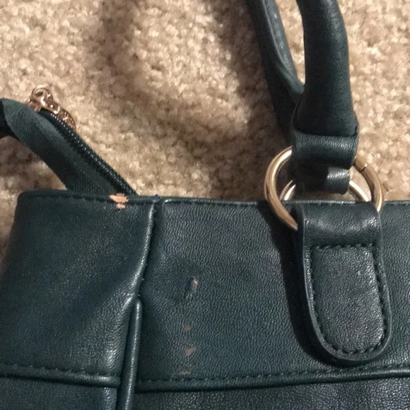 SEGUE PRE-OWNED LARGE BAG GREEN WITH GEMS VEGAN LEATHER TASSELS - Picture 5 of 7